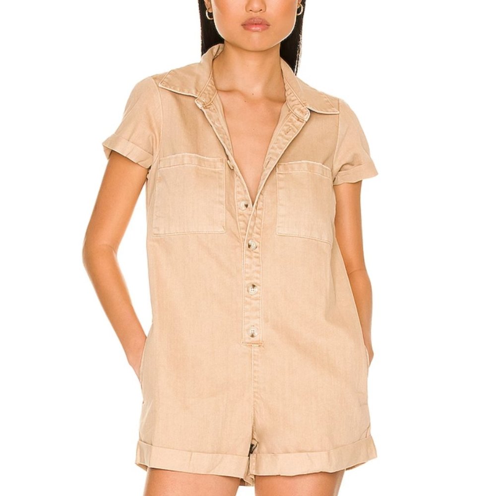Show Me Your Mumu Range Romper in Tanline